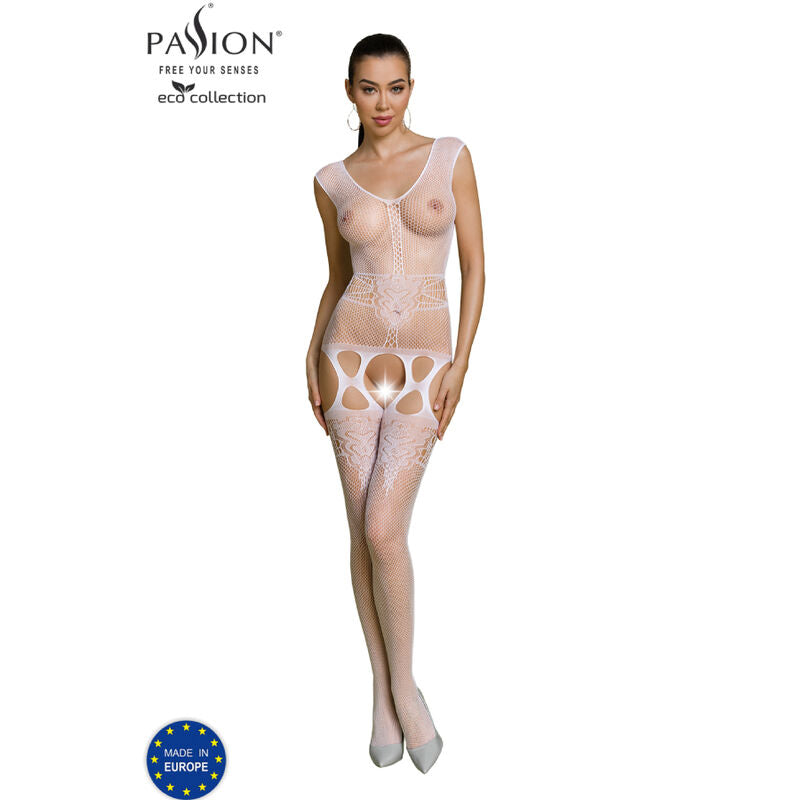 PASSION - COLLEZIONE ECO BODYSTOCKING ECO BS014 BIANCO – Bodystocking