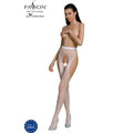PASSION - COLLEZIONE ECO BODYSTOCKING ECO S003 BIANCO – Calze giarrettiera