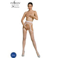 PASSION - COLLEZIONE ECO BODYSTOCKING ECO S008 BIANCO – Calze giarrettiera