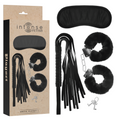 INTENSE - FETISH PLAYSET EROTICO 1 CON MANETTE, MASCHERA CIECA E FLOGGER – Set di schiavitù