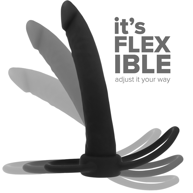 MYTHOLOGY - DILDO ANALE COBI ONYX CON ANELLO PER CAZZO E TESTICOLI 13 CM IN SILICONE – Anelli a doppia penetrazione – foto 4