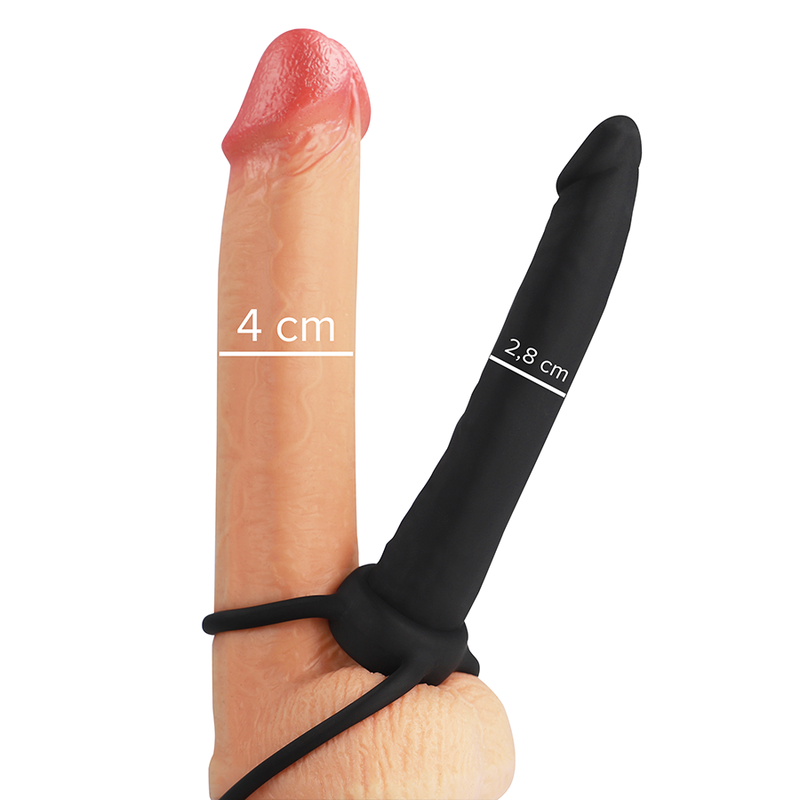 MYTHOLOGY - DILDO ANALE COBI ONYX CON ANELLO PER CAZZO E TESTICOLI 13 CM IN SILICONE – Anelli a doppia penetrazione – foto 2
