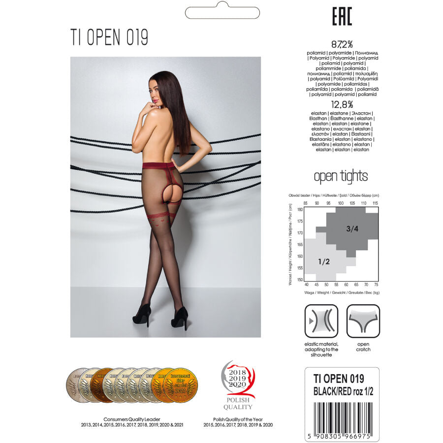 PASSION - TIOPEN 019 COLLANT NERO/ROSSO 1/2 20 DEN – Calzini – foto 10