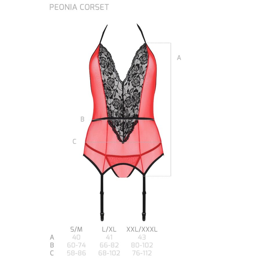 PASSION - CORSETTO PEONIA LINEA EROTICA ROSSO L/XL – Corsetti – foto 6