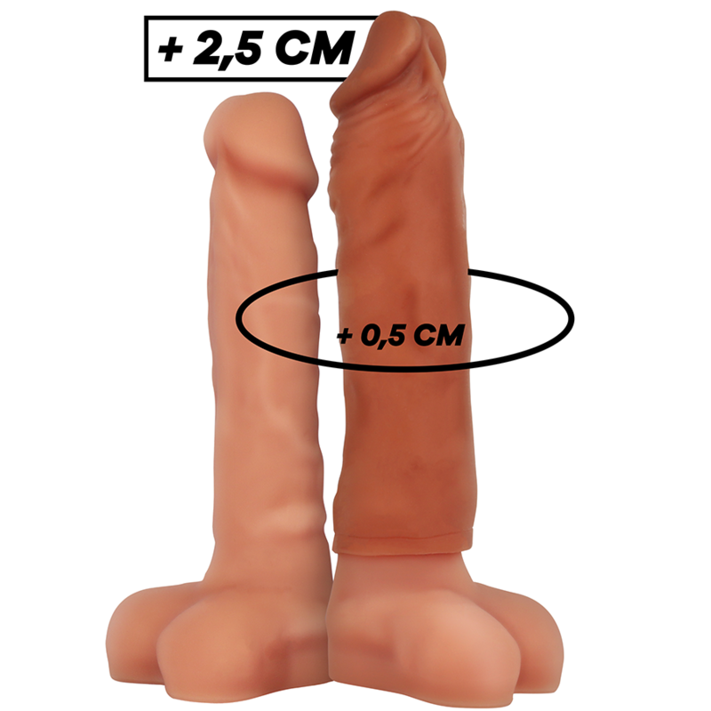 VIRILXL - ESTENSIONE DEL PENE IN SILICONE LIQUIDO V5 MARRONE – Copri pene con estensione