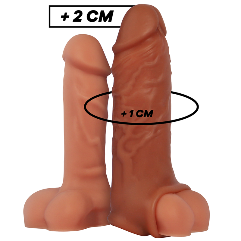 VIRILXL - ESTENSIONE DEL PENE IN SILICONE LIQUIDO V9 MARRONE – Copri pene con estensione