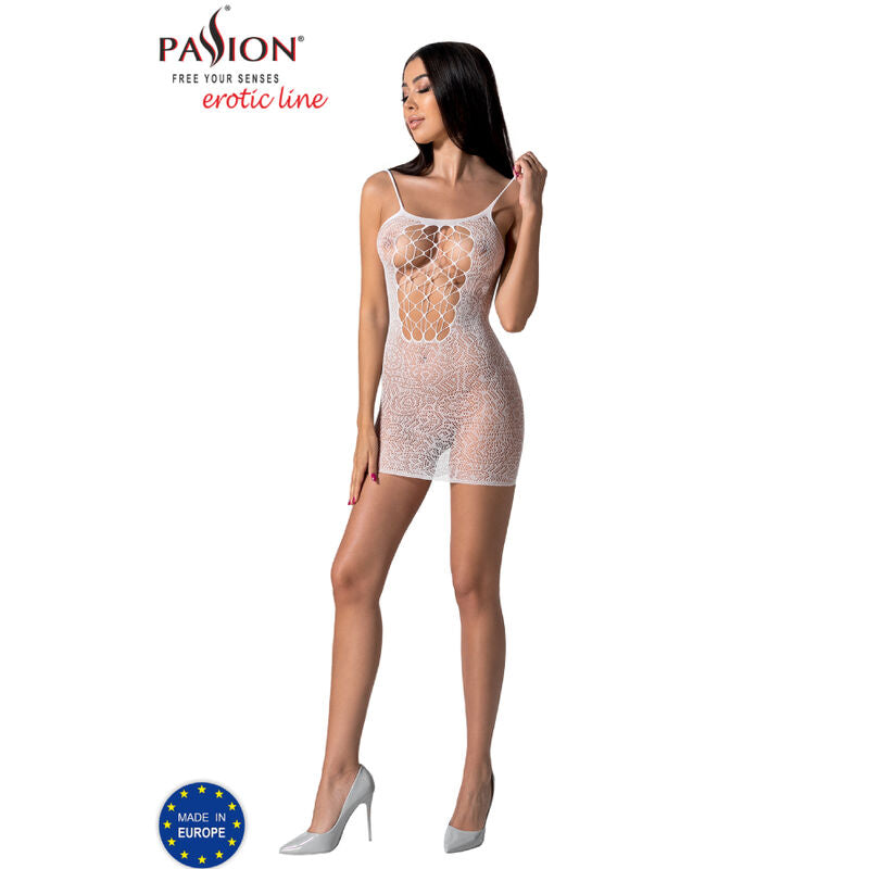 PASSION - BS096 BODYSTOCKING BIANCO TAGLIA UNICA – Abiti sexy – foto 3