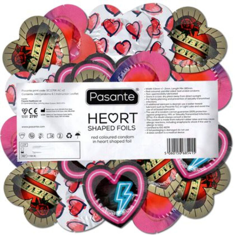 PASANTE - PRESERVATIVI ROSSO A FORMA DI CUORE 144 UNIT – Gamma naturale