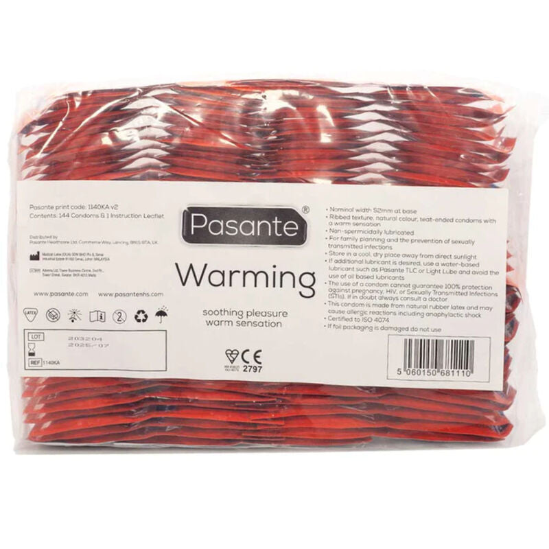 PASANTE - BUSTA PER PRESERVATIVI EFFETTO RISCALDANTE 144 UNIT – Scatole da 30 a 288 – foto 3