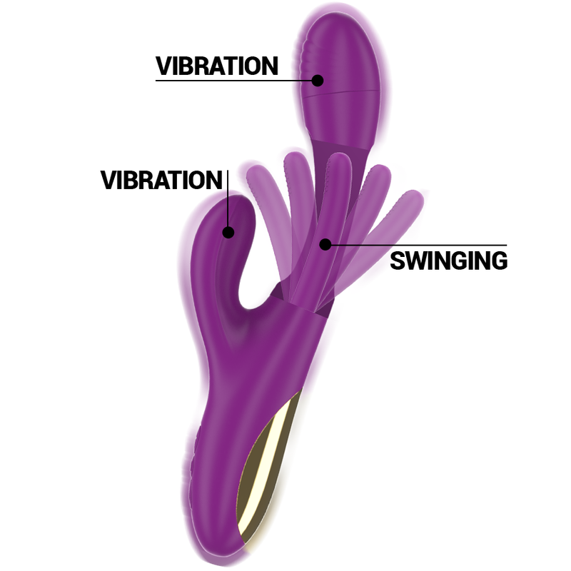 INTENSE - APOLO VIBRATORE MULTIFUNZIONE RICARICABILE 7 VIBRAZIONI CON LINGUA OSCILLANTE VIOLA – Vibratori HI-TECH – foto 3