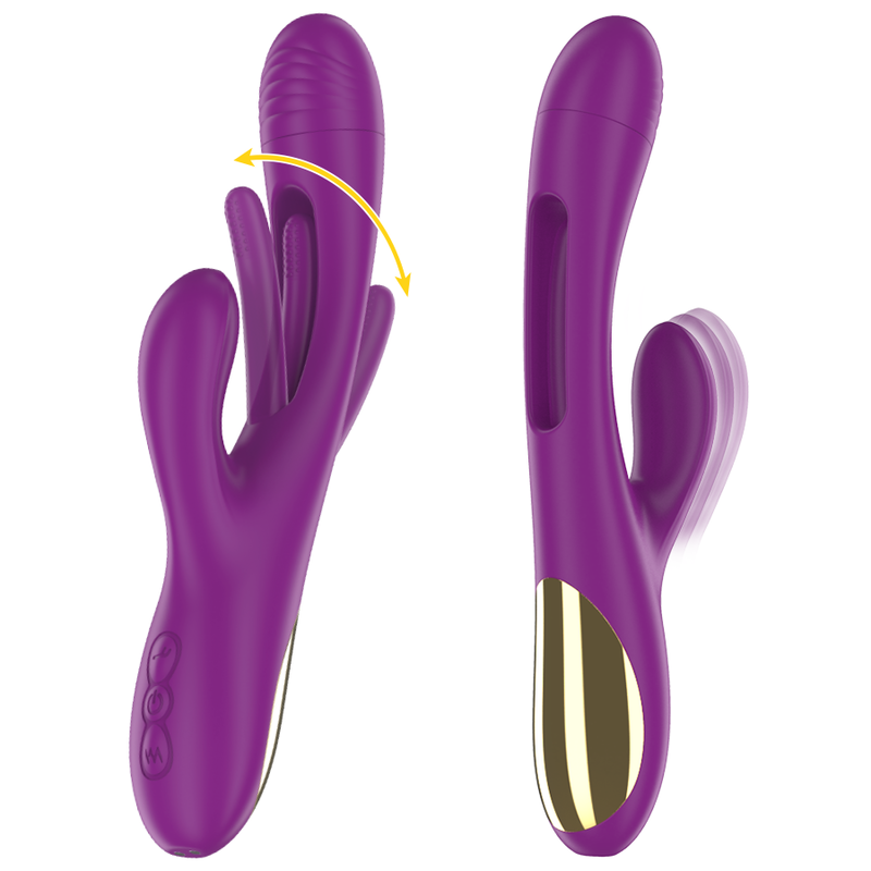 INTENSE - APOLO VIBRATORE MULTIFUNZIONE RICARICABILE 7 VIBRAZIONI CON LINGUA OSCILLANTE VIOLA – Vibratori HI-TECH – foto 2