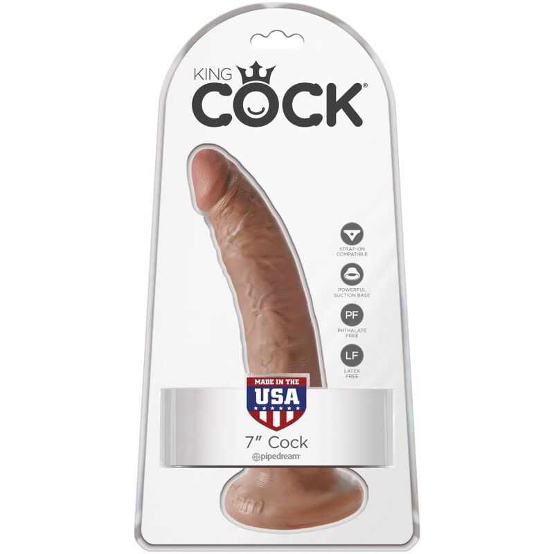 KING COCK - PENE REALISTICO 17.5 CM CARAMEL – Dildo strapon – foto 5