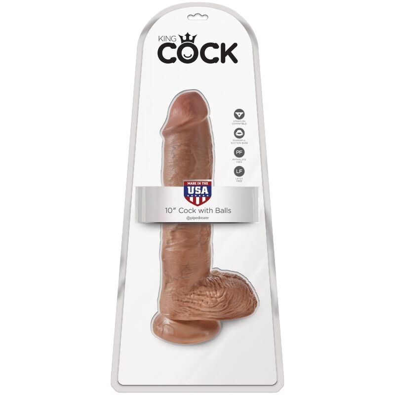 KING COCK - PENE REALISTICO CON SFERE 19.8 CM CARAMEL – Dildo strapon – foto 6