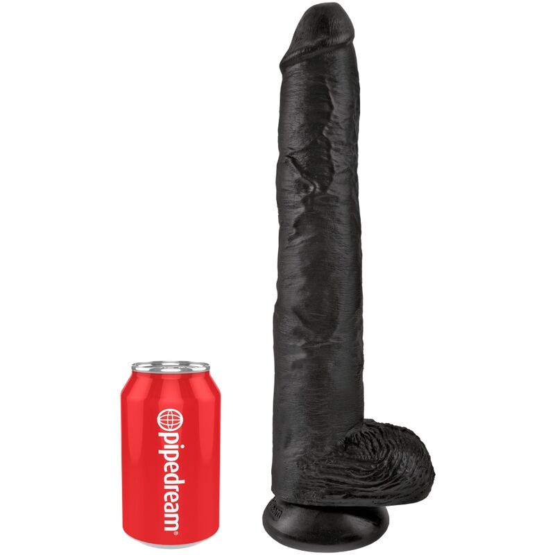KING COCK - PENE REALISTICO CON SFERE 30.5 CM NERO – Dildo strapon