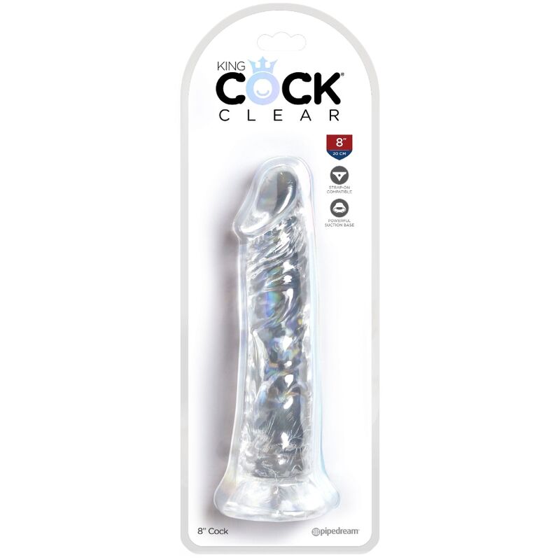 KING COCK - PENE REALISTICO CHIARO 19.7 CM TRASPARENTE – Dildo strapon – foto 4