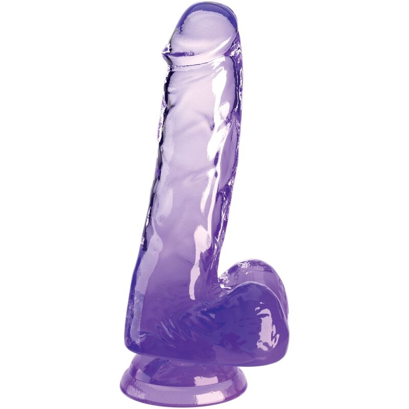 KING COCK - CLEAR PENE REALISTICO CON SFERE 13.5 CM VIOLA – Dildo strapon