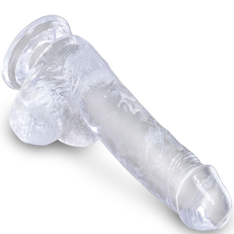 KING COCK - CLEAR PENE REALISTICO CON SFERE 13.5 CM TRASPARENTE – Dildo strapon – foto 3