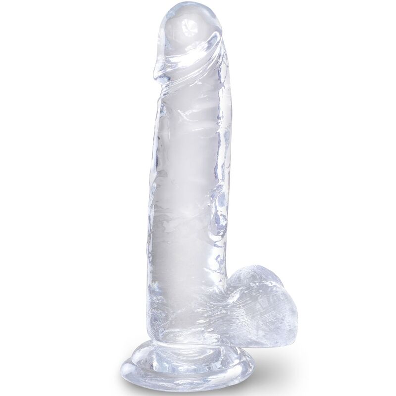 KING COCK - CLEAR PENE REALISTICO CON SFERE 15.2 CM TRASPARENTE – Dildo strapon