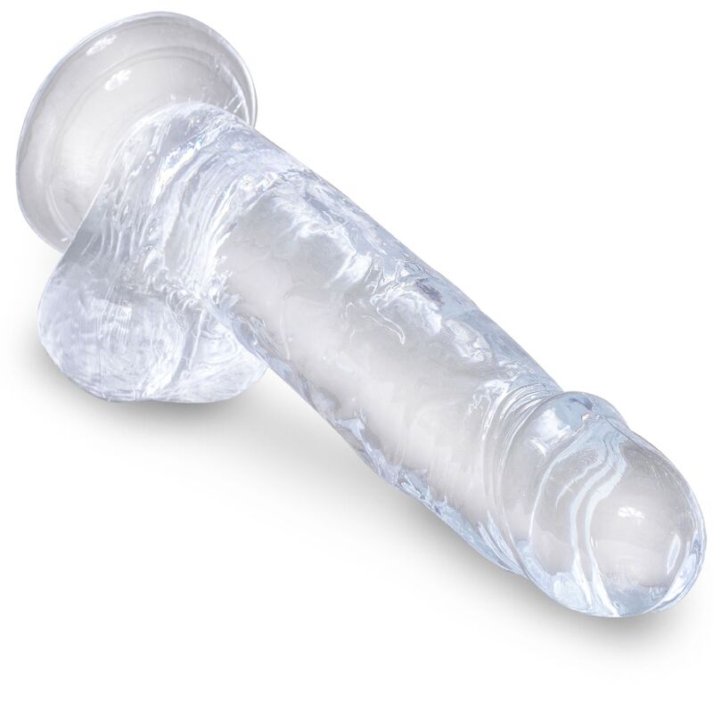 KING COCK - CLEAR PENE REALISTICO CON SFERE 15.2 CM TRASPARENTE – Dildo strapon – foto 3