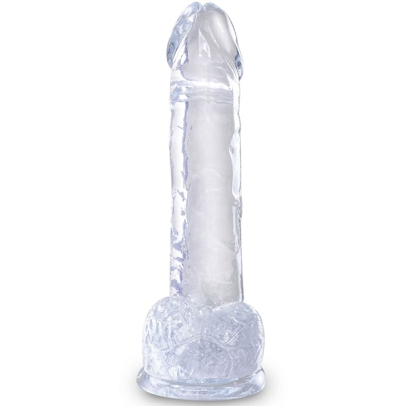 KING COCK - CLEAR PENE REALISTICO CON SFERE 15.2 CM TRASPARENTE – Dildo strapon – foto 2
