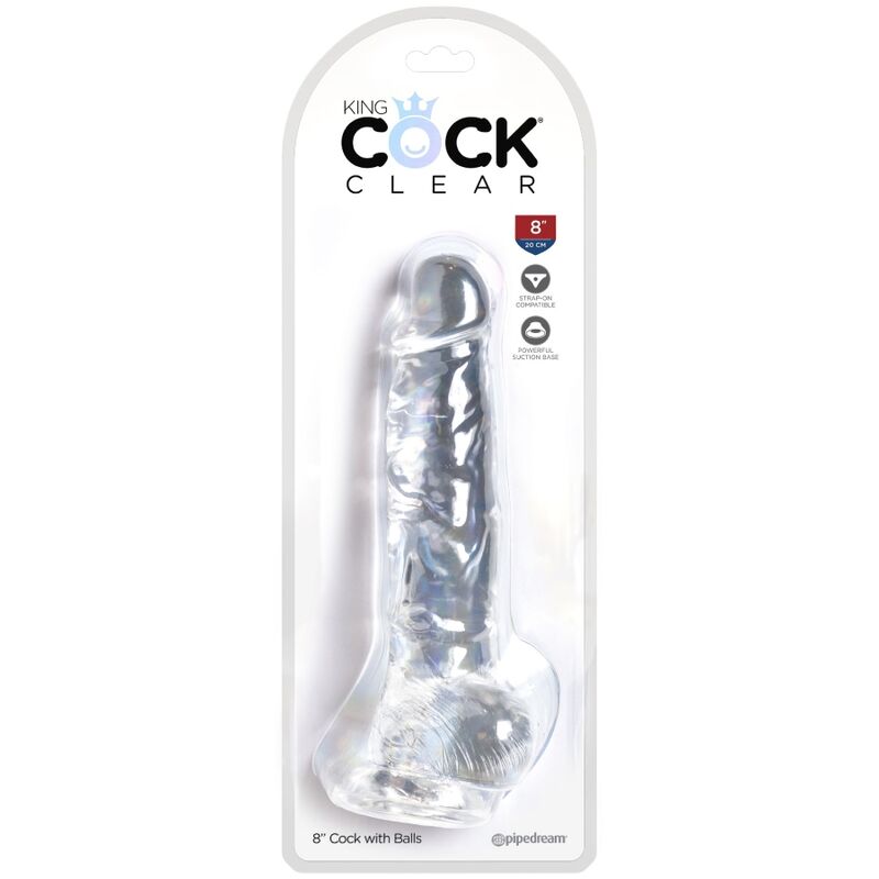 KING COCK - CLEAR PENE REALISTICO CON SFERE 16.5 CM TRASPARENTE – Dildo strapon – foto 5