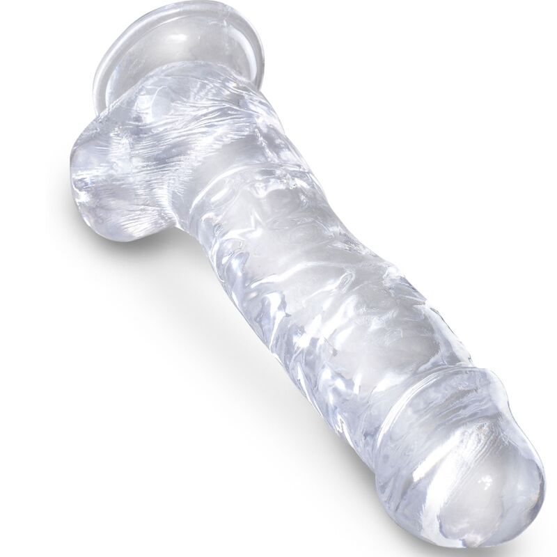KING COCK - CLEAR PENE REALISTICO CON SFERE 16.5 CM TRASPARENTE – Dildo strapon – foto 3