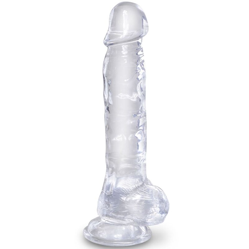 KING COCK - CLEAR PENE REALISTICO CON SFERE 16.5 CM TRASPARENTE – Dildo strapon