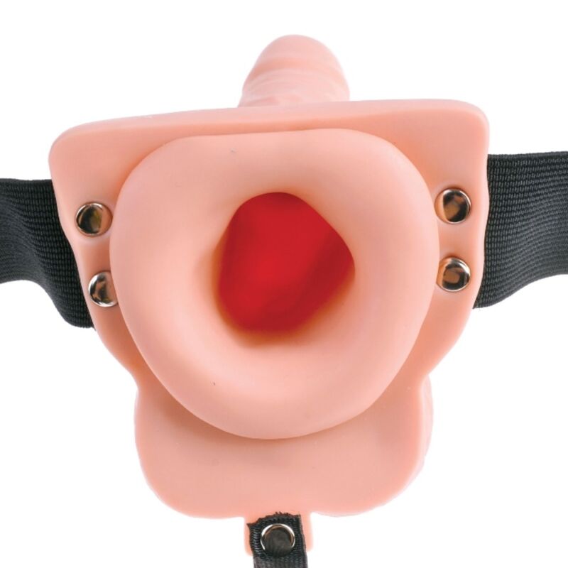 FETISH FANTASY SERIES - IMBRAGATURA REGOLABILE TELECOMANDO PENE REALISTICO CON TESTICOLI RICARICABILI E VIBRATORE 15 CM – Estensore del pene con imbracatura – foto 4