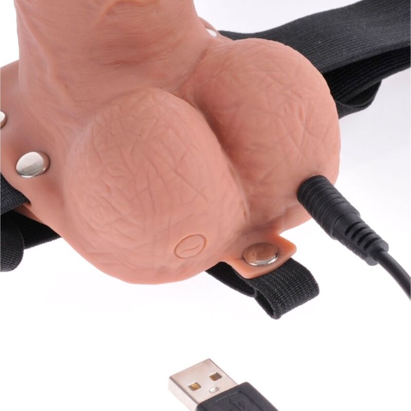 FETISH FANTASY SERIES - IMBRACATURA REGOLABILE PENE REALISTICO CON SFERE RICARICABILI E VIBRATORE 17,8 CM – Imbracature a vibrazione – foto 5