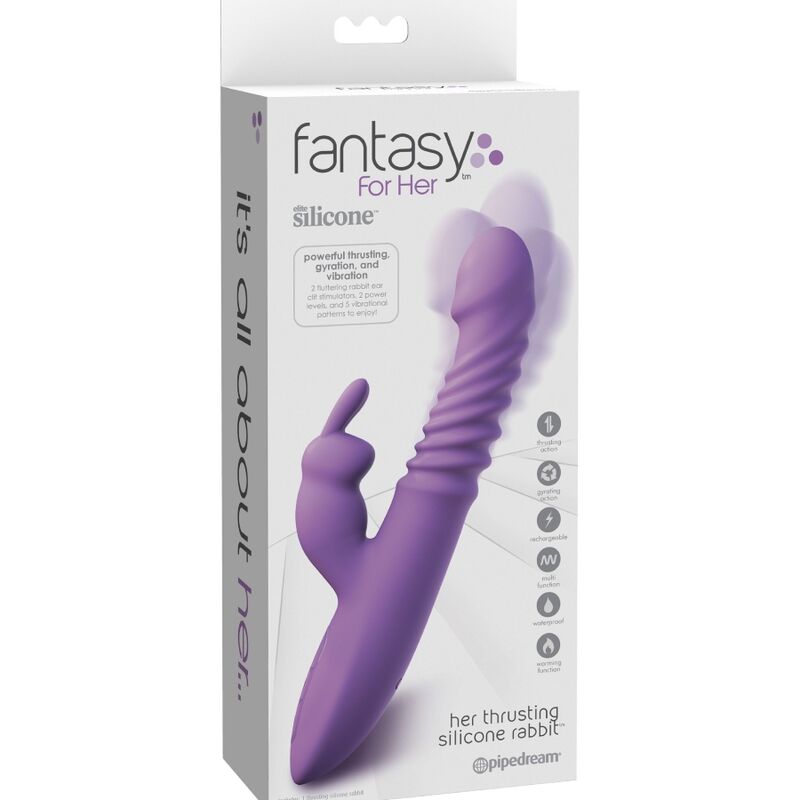FANTASY FOR HER - STIMOLATORE PER CLITORIDE CONIGLIO CON FUNZIONE CALORE OSCILLAZIONE E VIBRAZIONE VIOLA – Rotatori vibranti – foto 5