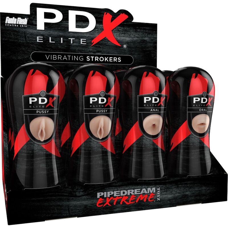 PDX ELITE - SET STROKER 12 UNIT: 6X VAGINA, 3X ANO, 3X BOCCA – Vagine con vibrazione