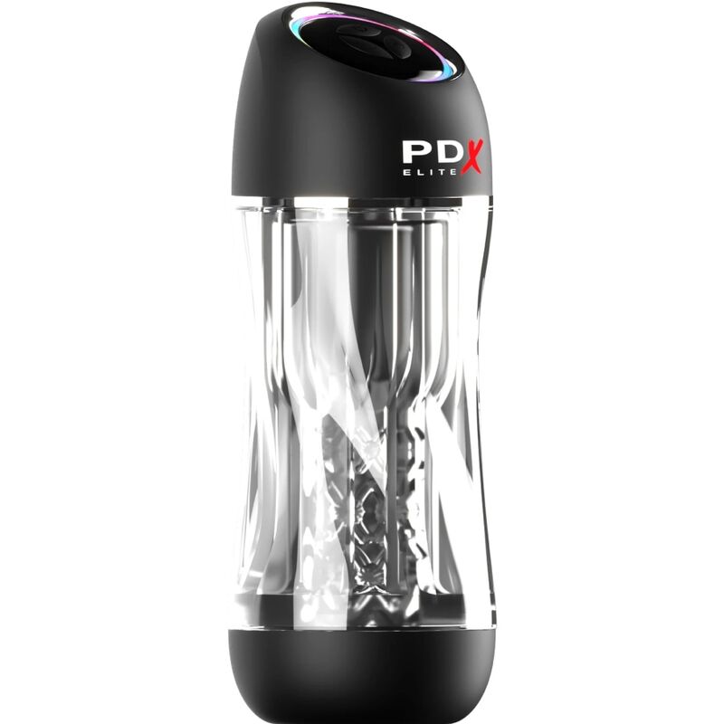 PDX ELITE - VIBRATORE STROKER VIEWTUBE PRO TRASPARENTE – Masturbatore automatico – foto 2