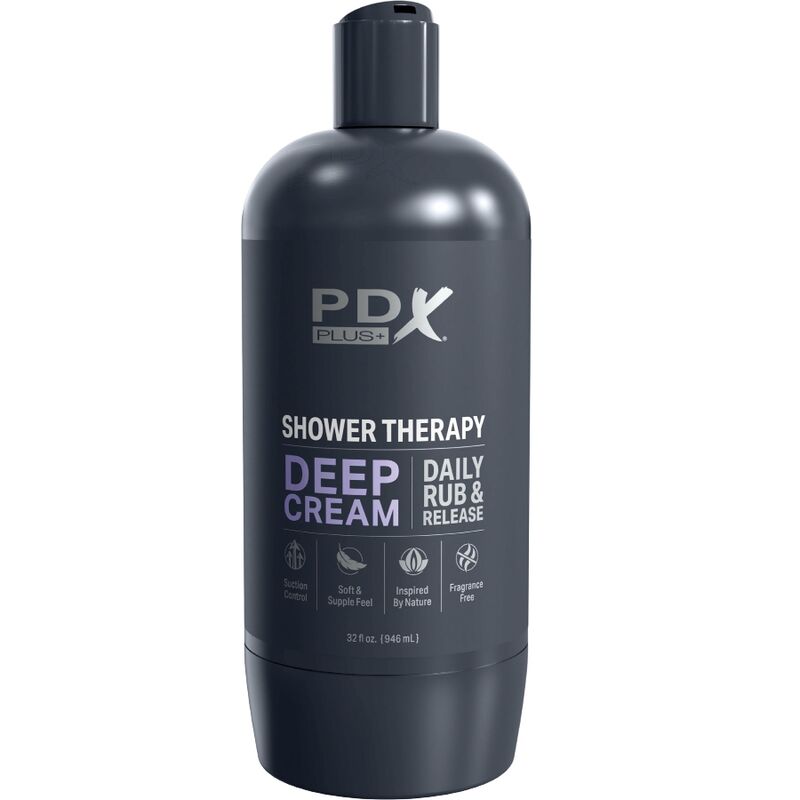 PDX PLUS - MASTURBATORE STROKER DESIGN DISCRETO IN BOTTIGLIA DI SHAMPOO CON CREMA PROFONDA – Vagine con vibrazione – foto 4