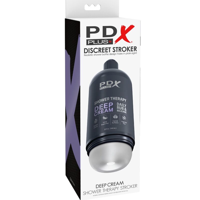 PDX PLUS - MASTURBATORE STROKER DESIGN DISCRETO IN BOTTIGLIA DI SHAMPOO CON CREMA PROFONDA – Vagine con vibrazione – foto 6