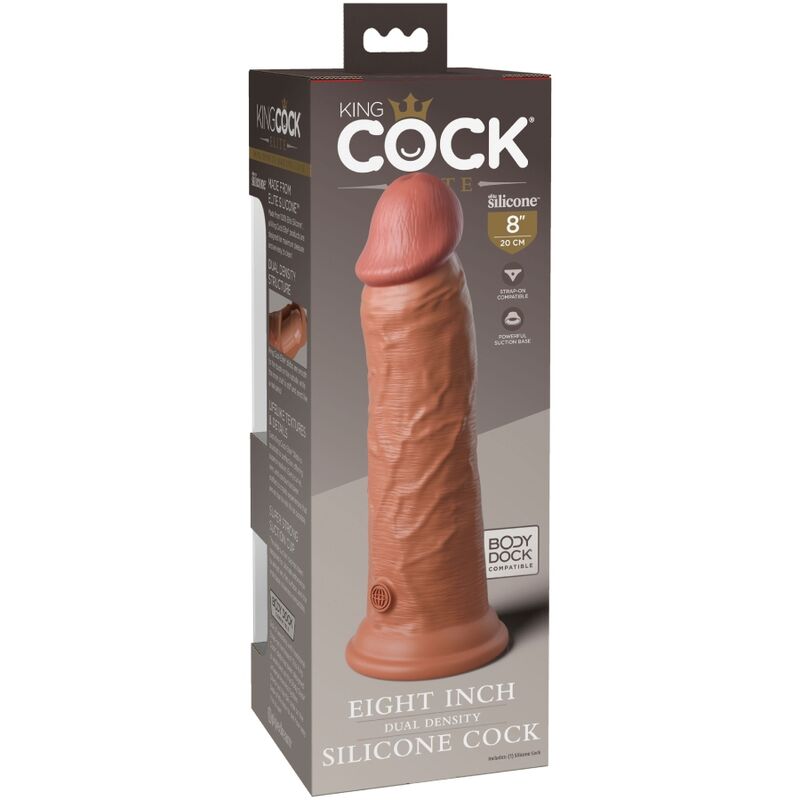 KING COCK - ELITE DILDO REALISTICO IN SILICONE 20.3 CM CARAMEL – Peni realistici – foto 6