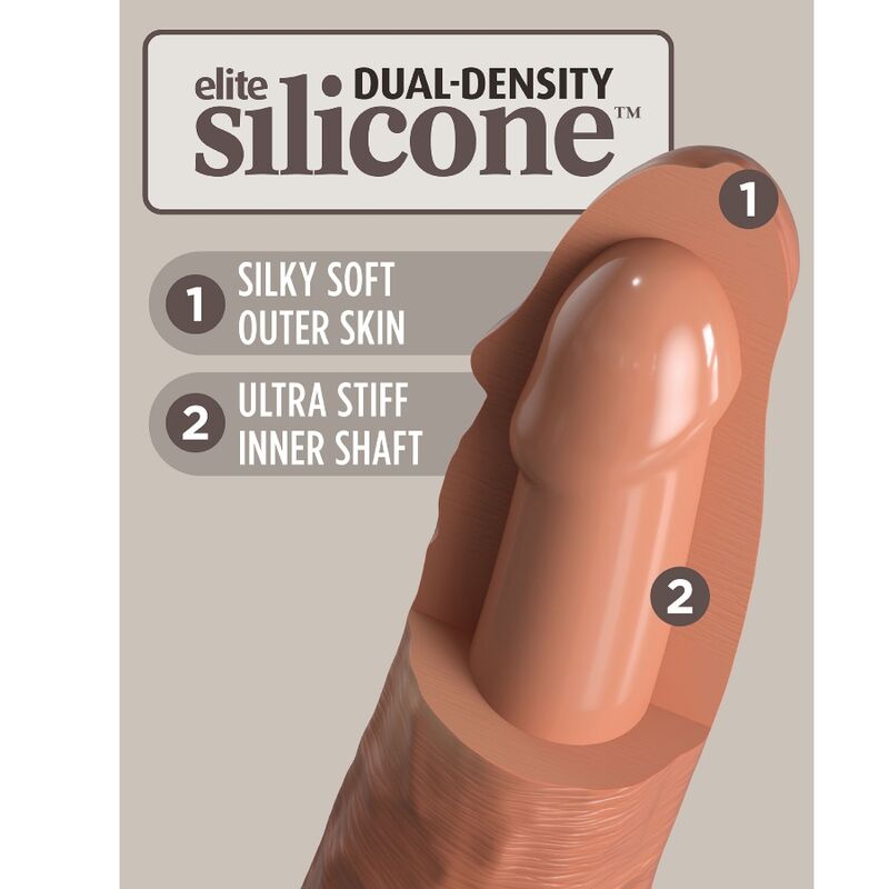 KING COCK - ELITE DILDO REALISTICO IN SILICONE 20.3 CM CARAMEL – Peni realistici – foto 4