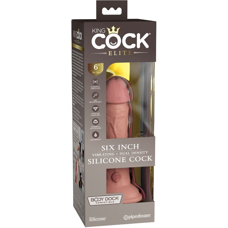 KING COCK - ELITE DILDO REALISTICO VIBRANTE E SILICONE 15.2 CM – Peni realistici – foto 6