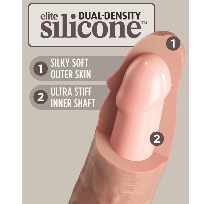 KING COCK - ELITE DILDO REALISTICO VIBRANTE E SILICONE 15.2 CM – Peni realistici – foto 3