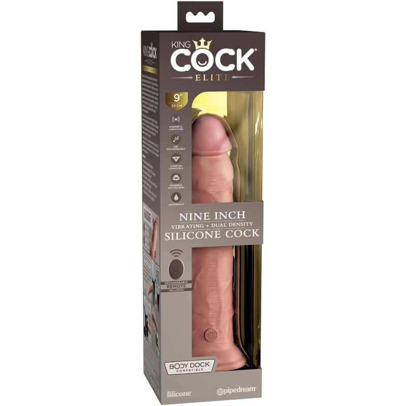 KING COCK - ELITE VIBRATORE DILDO REALISTICO E TELECOMANDO IN SILICONE 23 CM – Peni realistici – foto 7