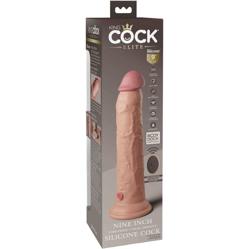 KING COCK - ELITE VIBRATORE DILDO REALISTICO E TELECOMANDO IN SILICONE 23 CM – Peni realistici – foto 8
