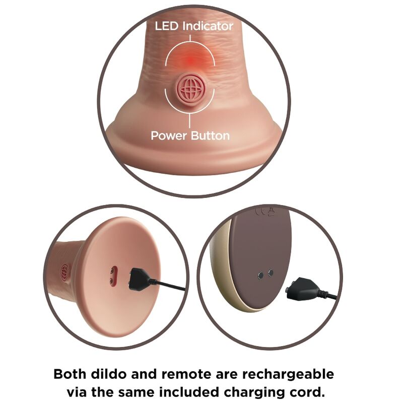 KING COCK - ELITE VIBRATORE DILDO REALISTICO E TELECOMANDO IN SILICONE 23 CM – Peni realistici – foto 3