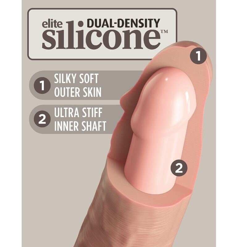 KING COCK - ELITE VIBRATORE DILDO REALISTICO E TELECOMANDO IN SILICONE 23 CM – Peni realistici – foto 6