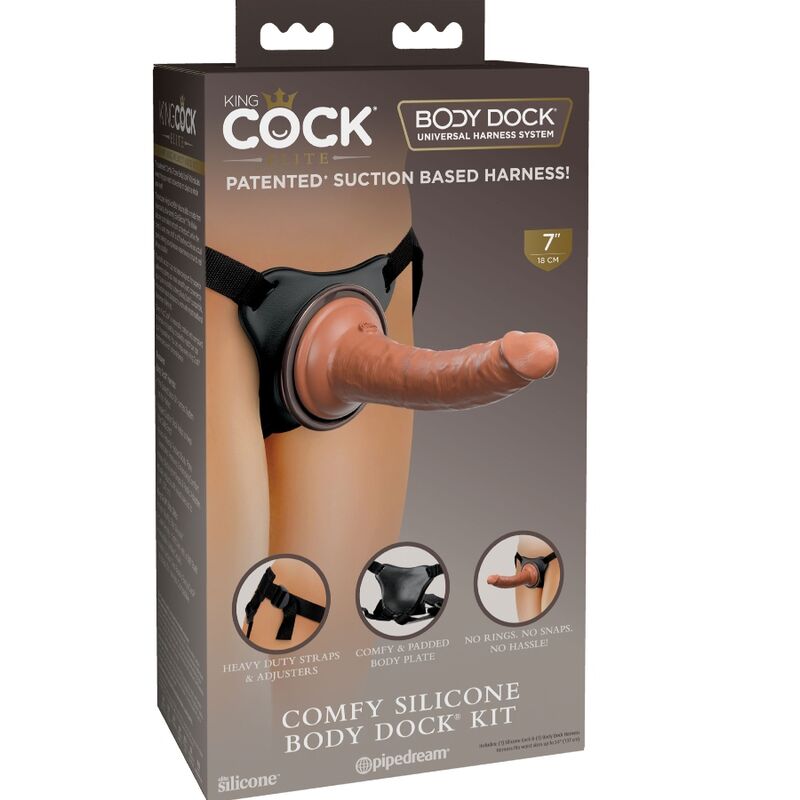 KING COCK - ELITE COMODA IMBRACATURA REGOLABILE CON DILDO 17.8 CM – Dildo strapon