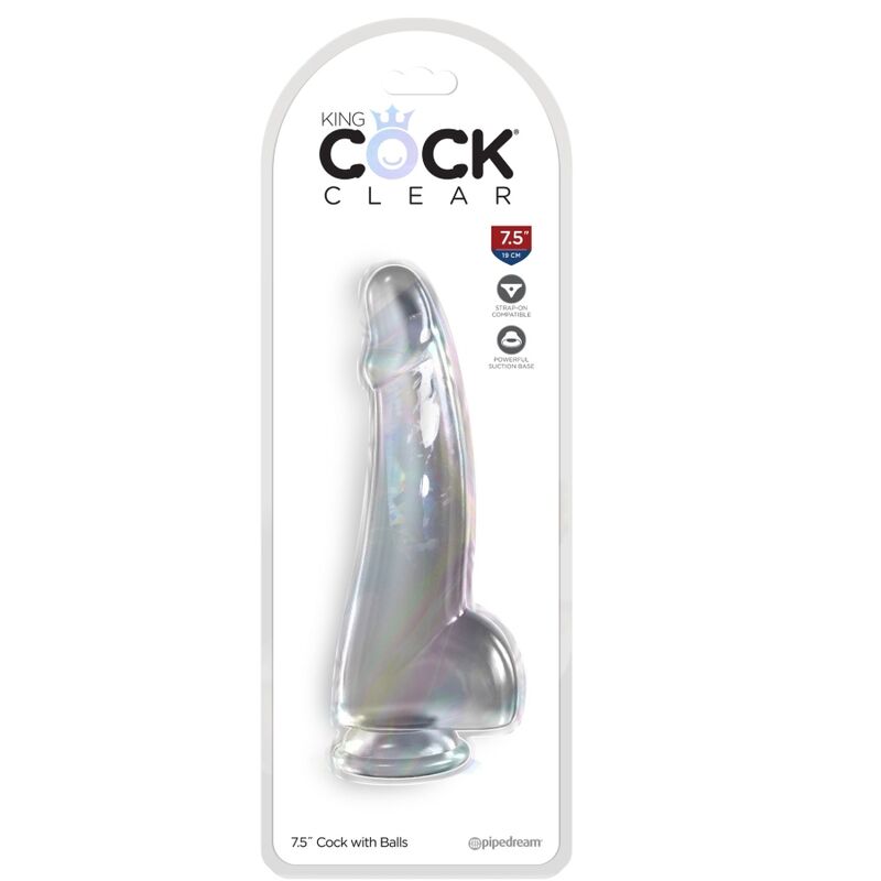 KING COCK - CLEAR DILDO CON TESTICOLI 15.2 CM TRASPARENTE – Dildo strapon – foto 2
