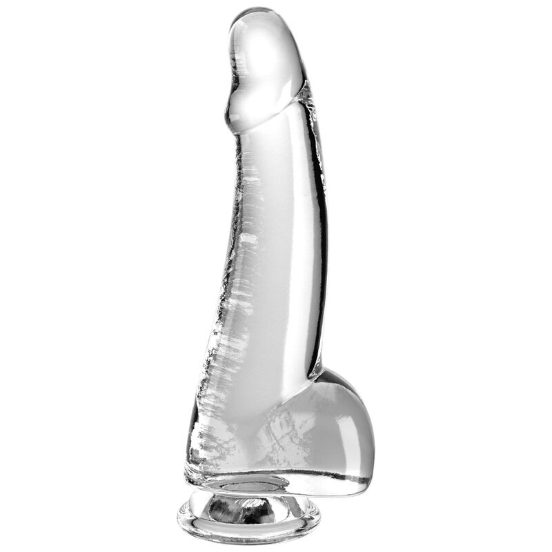 KING COCK - CLEAR DILDO CON TESTICOLI 15.2 CM TRASPARENTE – Dildo strapon