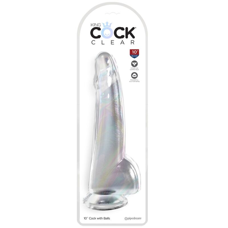 KING COCK - CLEAR DILDO CON TESTICOLI 19 CM TRASPARENTE – Dildo strapon – foto 2