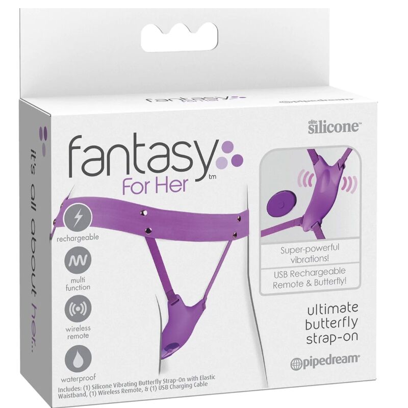 FANTASY FOR HER - PETTORINA CON FARFALLA VIBRANTE, RICARICABILE E TELECOMANDO VIOLA – Telecomando – foto 5