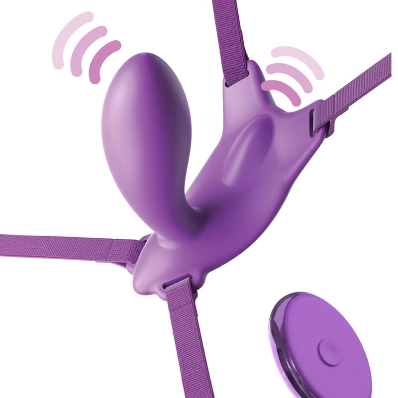 FANTASY FOR HER - PETTORINA G-SPOT BUTTERFLY CON VIBRATORE, RICARICABILE E TELECOMANDO VIOLA – Imbracature a vibrazione – foto 2