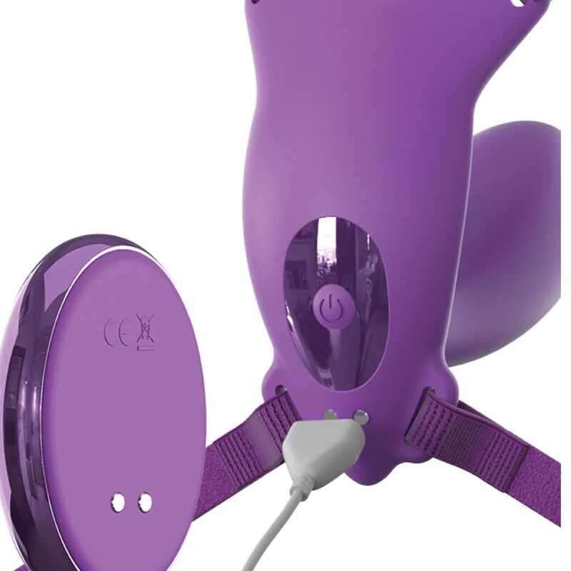 FANTASY FOR HER - PETTORINA G-SPOT BUTTERFLY CON VIBRATORE, RICARICABILE E TELECOMANDO VIOLA – Imbracature a vibrazione – foto 3
