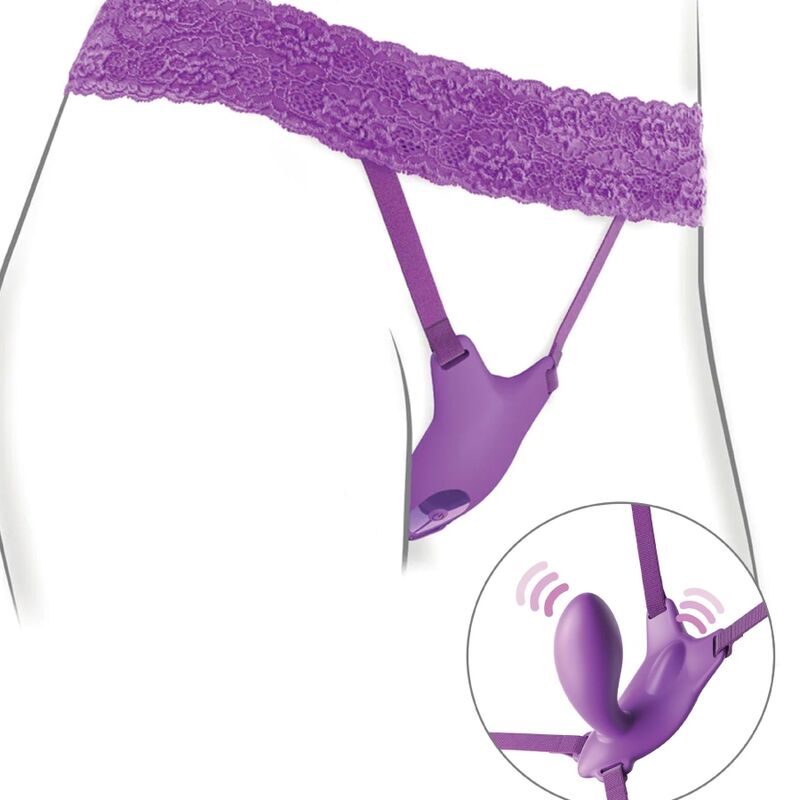 FANTASY FOR HER - PETTORINA G-SPOT BUTTERFLY CON VIBRATORE, RICARICABILE E TELECOMANDO VIOLA – Imbracature a vibrazione – foto 4